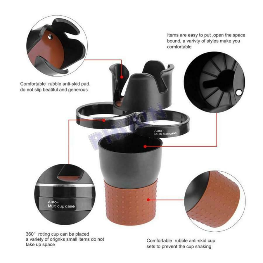 Multi-Function Car Cup Holder Coins Keys Organizer Box Drinks Holder Adjustable