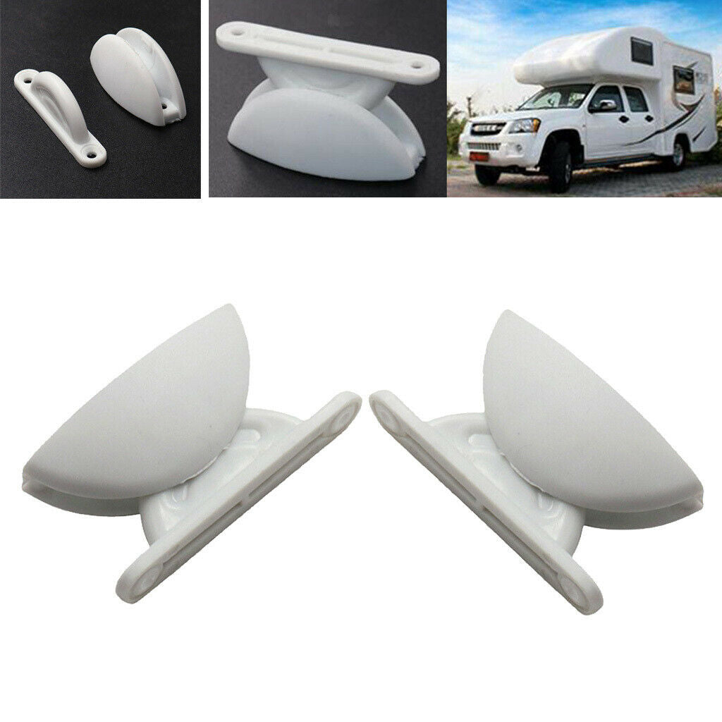 2x Door Catch Stopper Latch for Cabinet RV Sail Motorhome Caravan White
