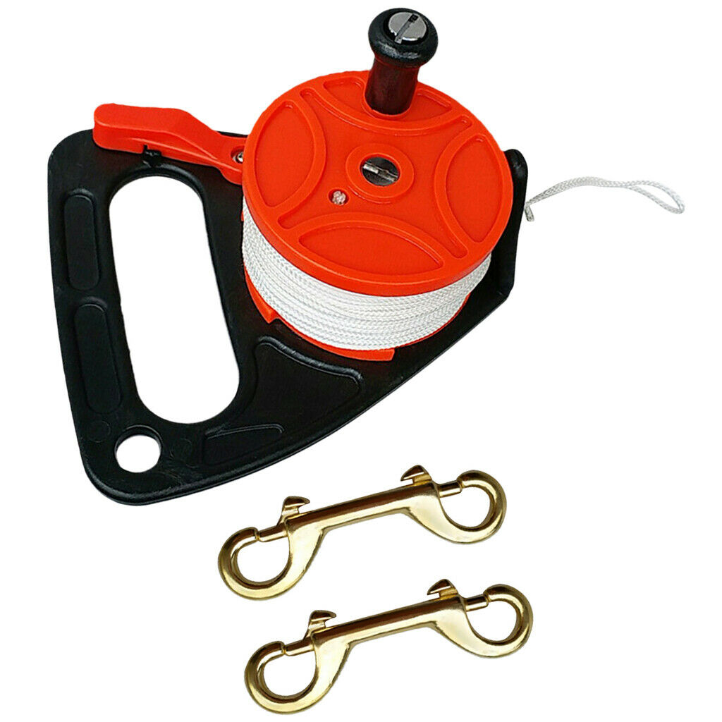 1 Unit of Reel + 2 Units of Double Ended Clasps for Diving Swimming Water Sports