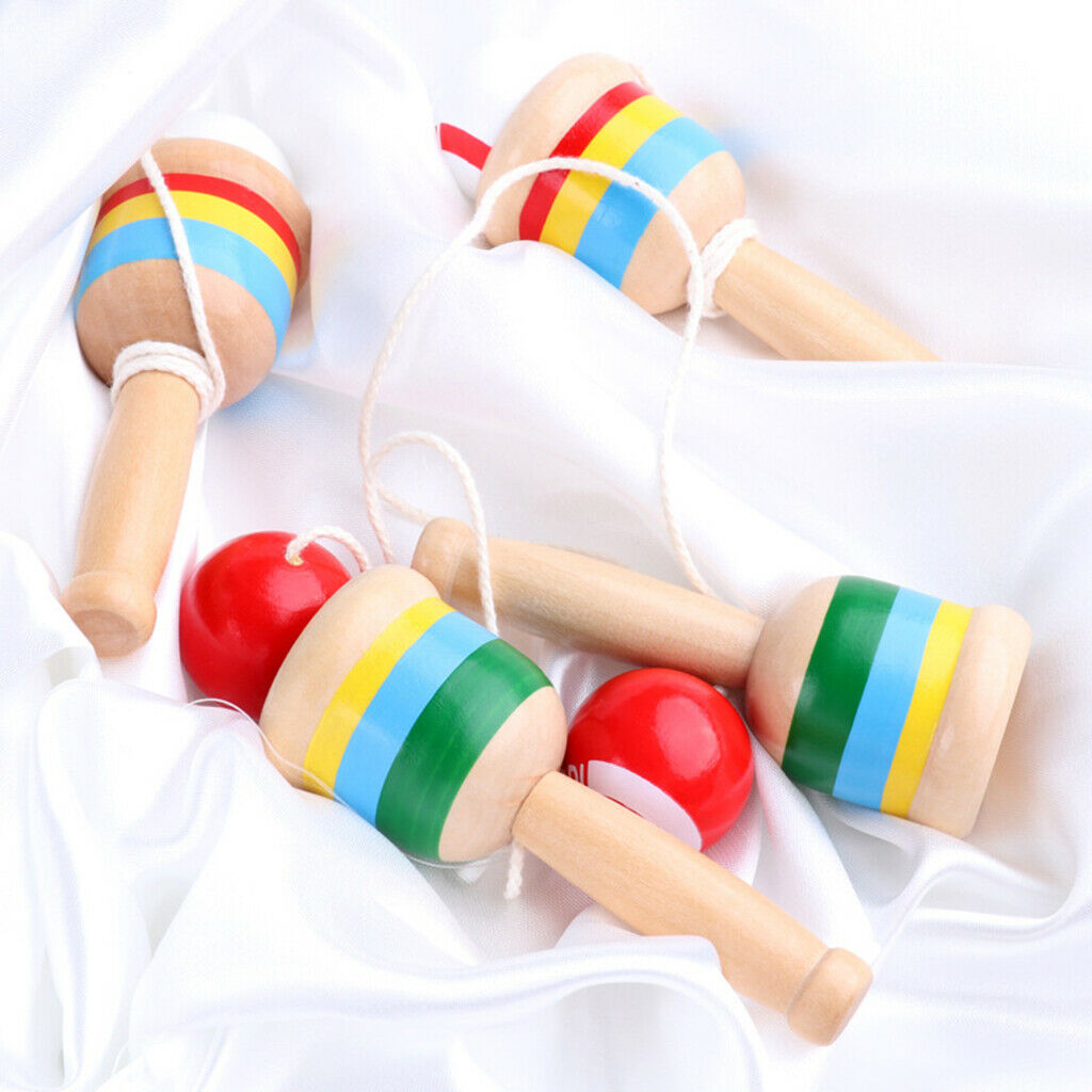 Kendama skill ball cup made of wood painted children's kendama educational toys