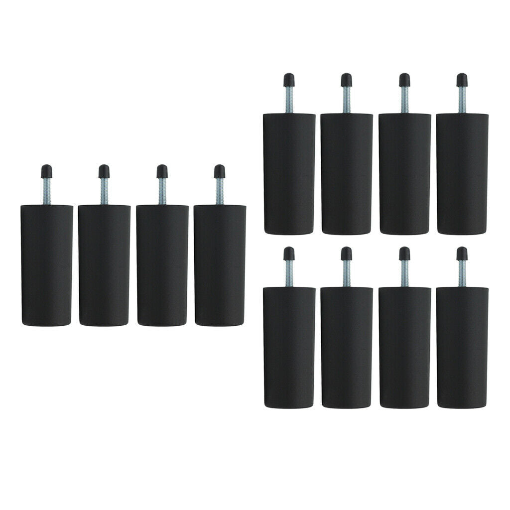 12pcs 100mm Chair Table Furniture Sofa Couch Legs Floor Protector Black
