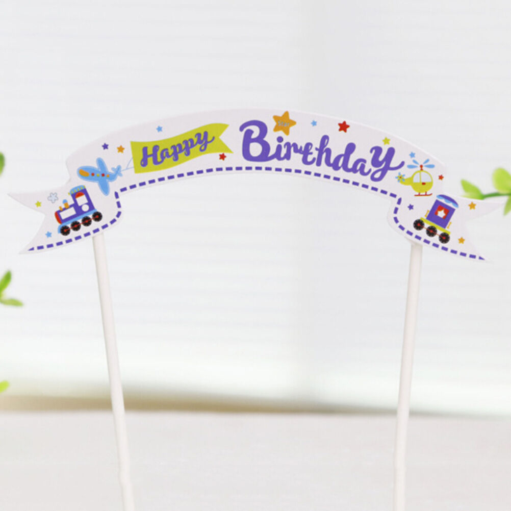 Happy Birthday Cake Cupcake Bunting Banner Flag Food Topper Party Picks BDAU