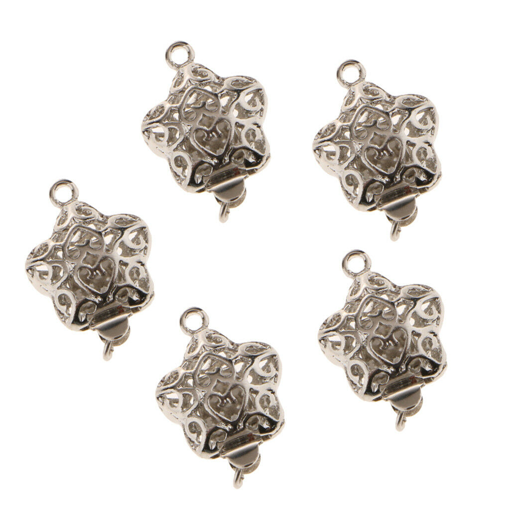 5pcs Copper Filigree Push Pull Box Clasp Pentagram Shape Jewelry Repair