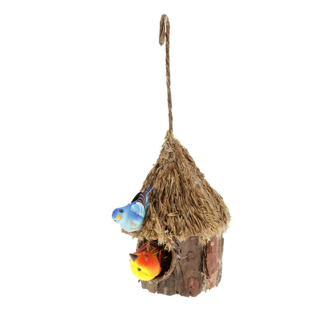 2Pcs Hanging Wildlife Bird Lounge Nest Garden Pocket Birds Rest House Handmade &