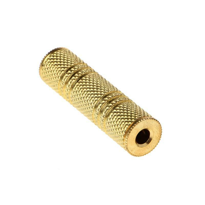 Metal Stereo 3.5mm Female To Female 1/8" Jack Aux Audio Extender Converter