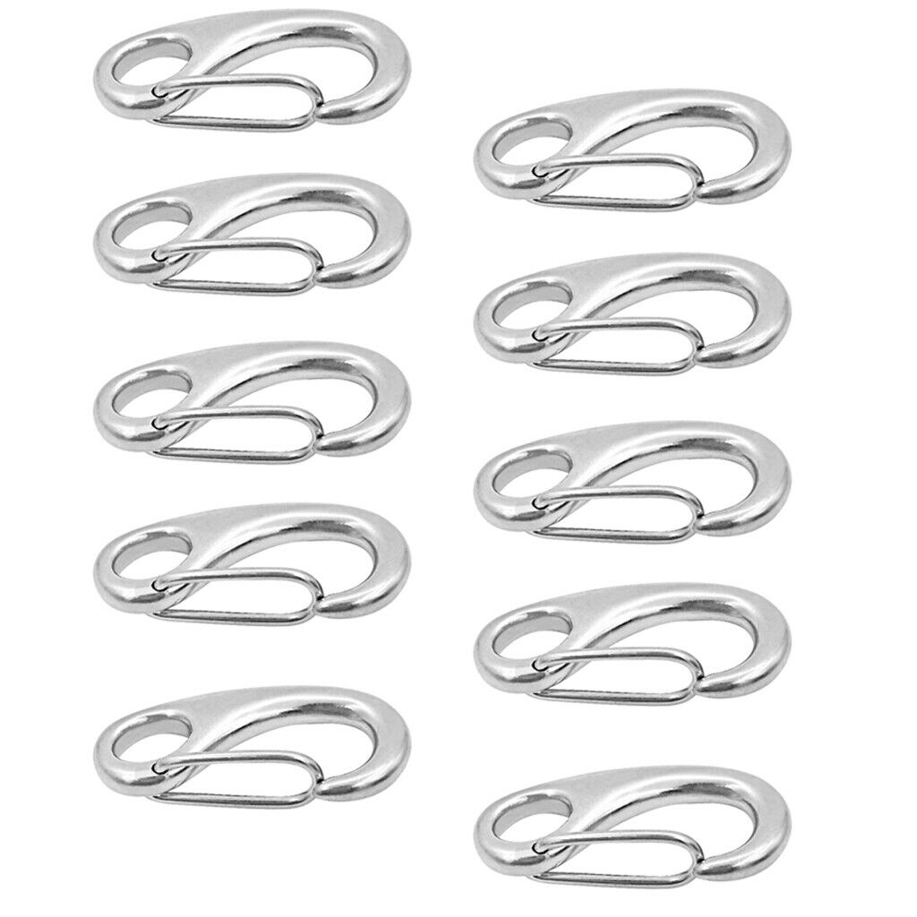 10 Pieces 2" Steel 50mm Spring Gate Snap Hook Clip Claw for Carabiner Swing