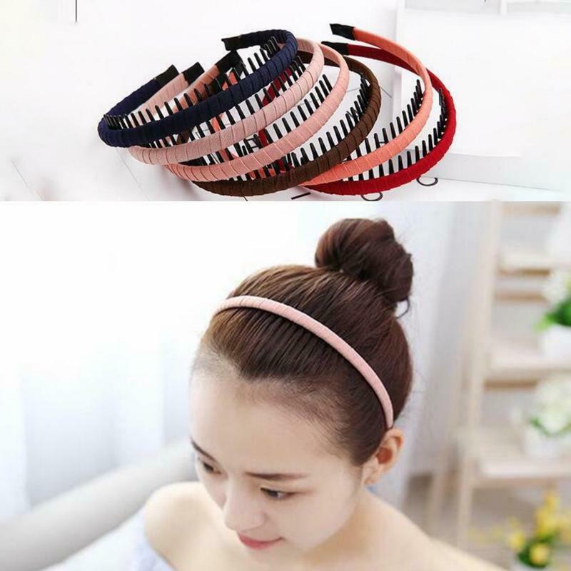 4pcs/set Women Korean Style Simple Toothed Headband Female Solid Color Hair Hoop