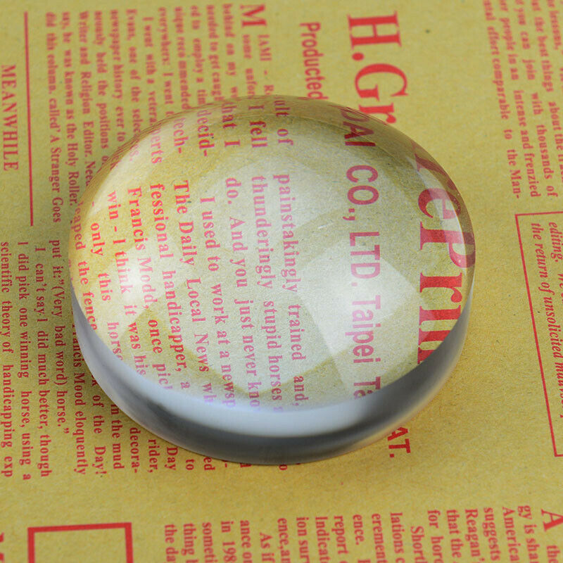 Magnifier 3X Loupe Crystal Acrylic Magnifying Glass Dome Paperweight for Reading