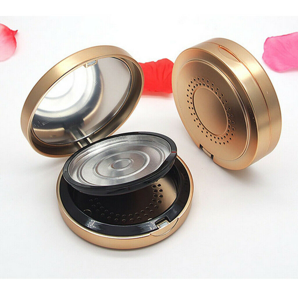 Double Tier Makeup Cosmetic Blusher Foundation Powder Container Case Jar