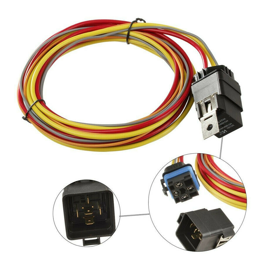 Dual Electric Cooling Fan Wiring Harness Thermostat Temp Switch Sensor Relay Kit