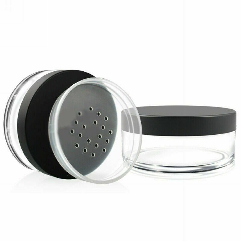 50g  Refillable Plastic Loose Powder Jar Sifter Empty Cosmetic Makeup Container