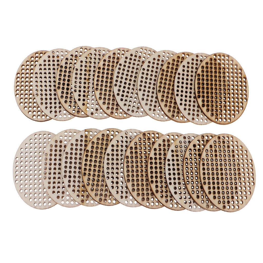 40pcs Wooden Shaped Multi-holes Wooden Pendants For Counted Cross Stitch Kit