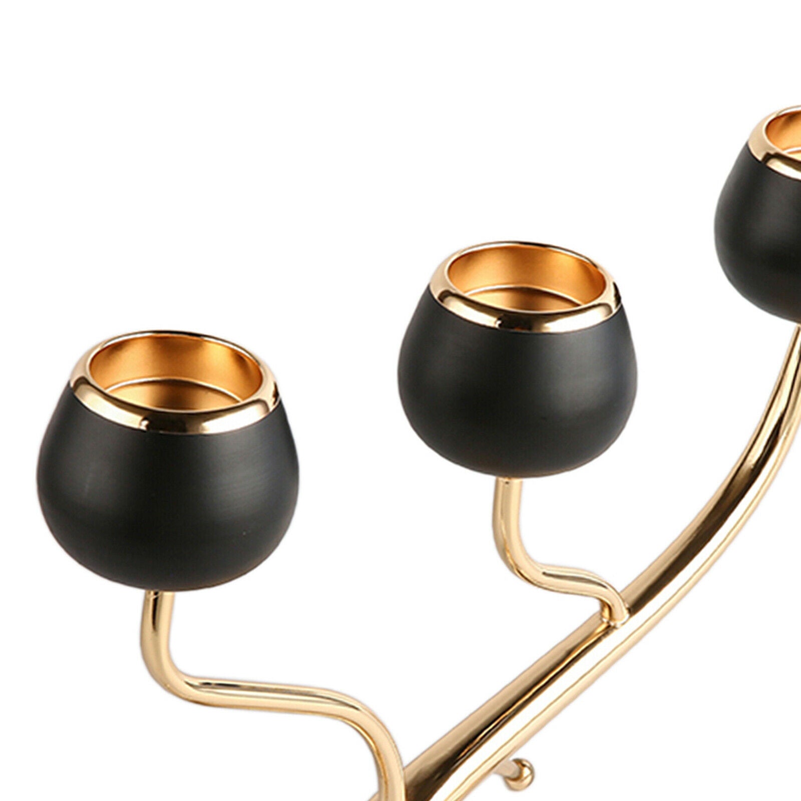 Black 3 Arms Candle Holder Home Wedding Tealight Holders Ornament Decoration