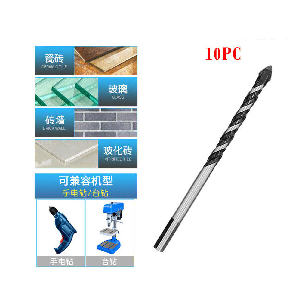 pack of 10pcs Multifunctional Twist Spiral Bits for Ceramic Marble Tile