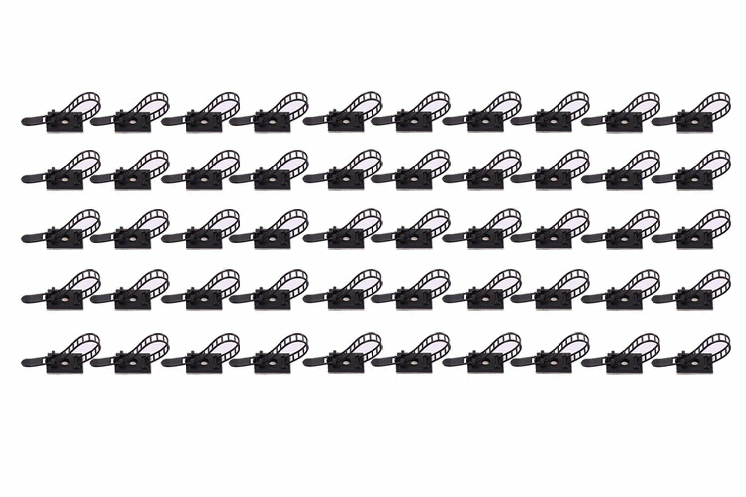 1PC Car Cable Wire Adjustable Clips Fastens Fixed Organizer Clamps Self-Adhesive