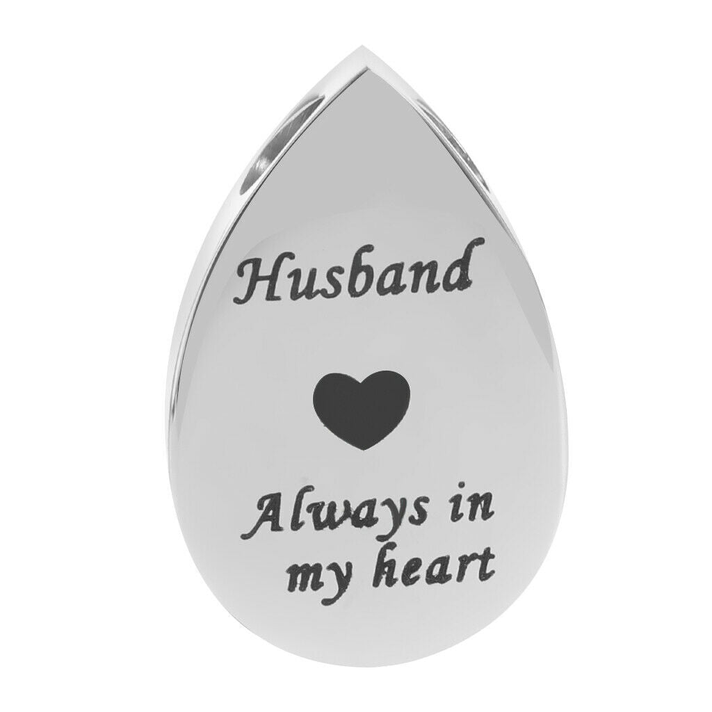 2 Pieces Always in My Heart Waterdrop Urn Memorial Ashes Keepsake Pendants