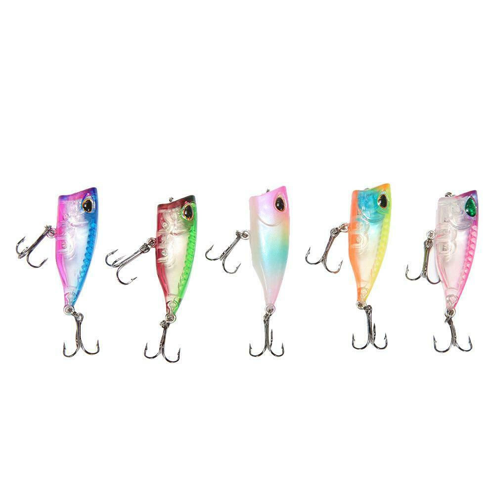 5pcs Fishing Lure Wobblers 4cm 3.5g Floating Crankbait Artificial Hard Bait @