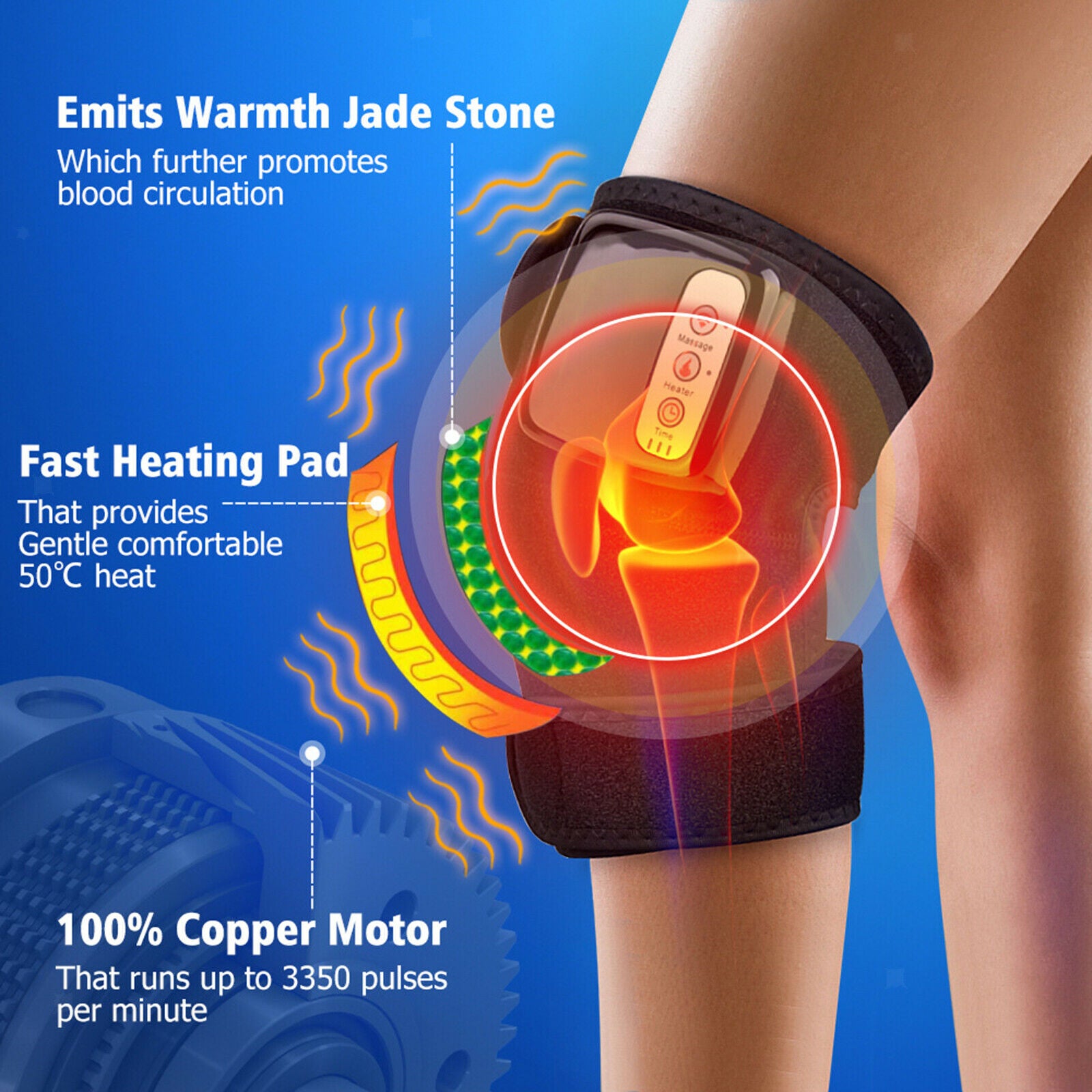 Electric Wireless Knee Massager Joint Brace for Back Instrument UK Plug