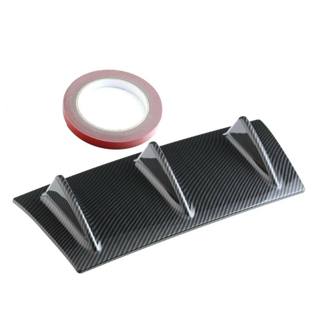 Style Universal Rear Bumper Lip Diffuser Gloss Black Mini Spoiler ABS 3 fin