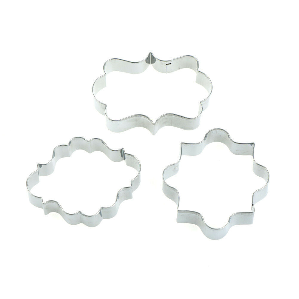 3x Stainless Steel European Pattern Cutter Mold For Cake Cookie Baking To.l8