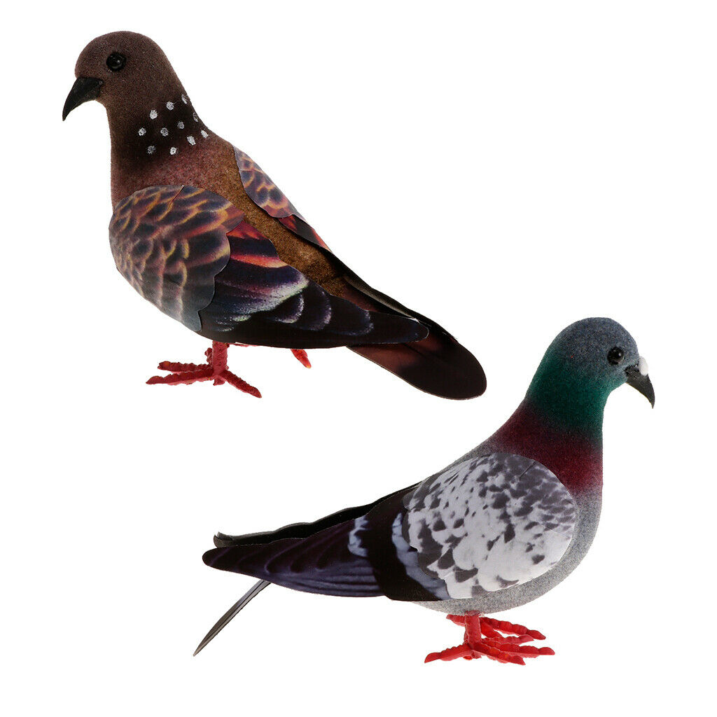 2pc Artificial Bird Ornaments DIY Craft Home Decorative Foam Doves Kids Toys