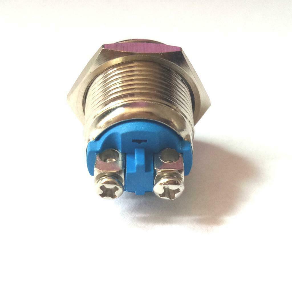 5Pc Waterproof High Round Metal Momentary Push Button Switch Copper Contact