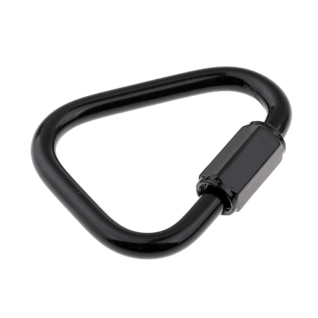 2X Triangle Stainless Steel Carabiner Outdoor Camping Keychain Quick Link  5mm