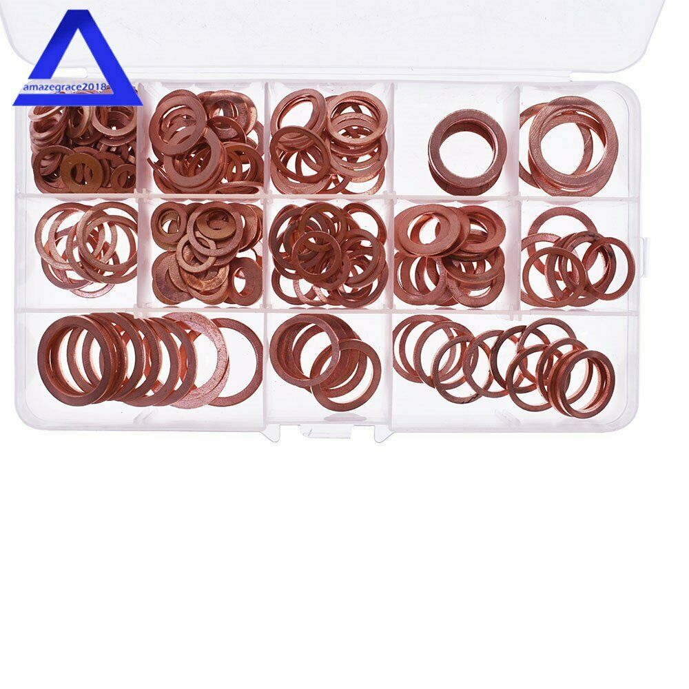 280 Sets of Copper Washers, Combination Washers, Boxed Flat Washers 12 Sizes