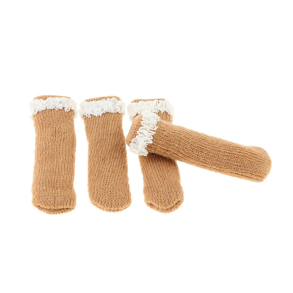 4Pcs Knitting Lace Furniture Feet Caps Chair Leg Socks Floor Protector 03