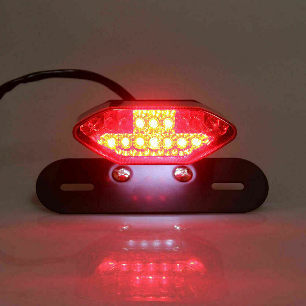 Motorcycle 16 LED Turn Signals Brake Light License Plate Integrated Tail Light