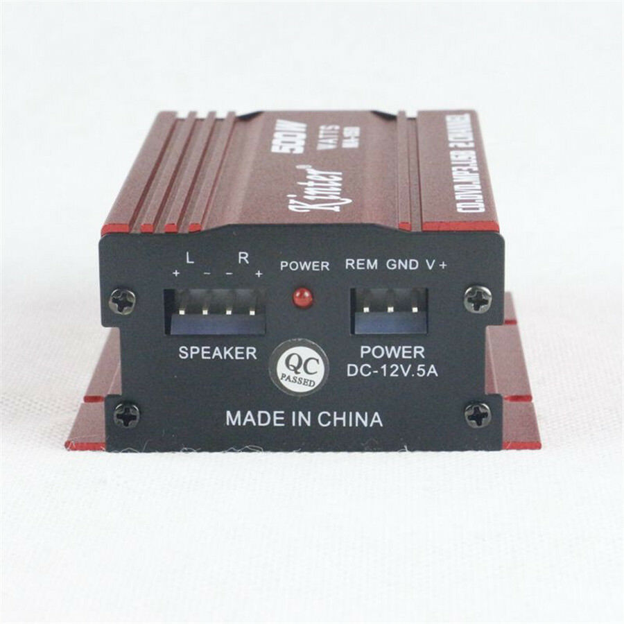 12V Mini Hi-Fi 500W 2Channel Stereo Audio Amplifier Amp Subwoofer Car Motorcycle