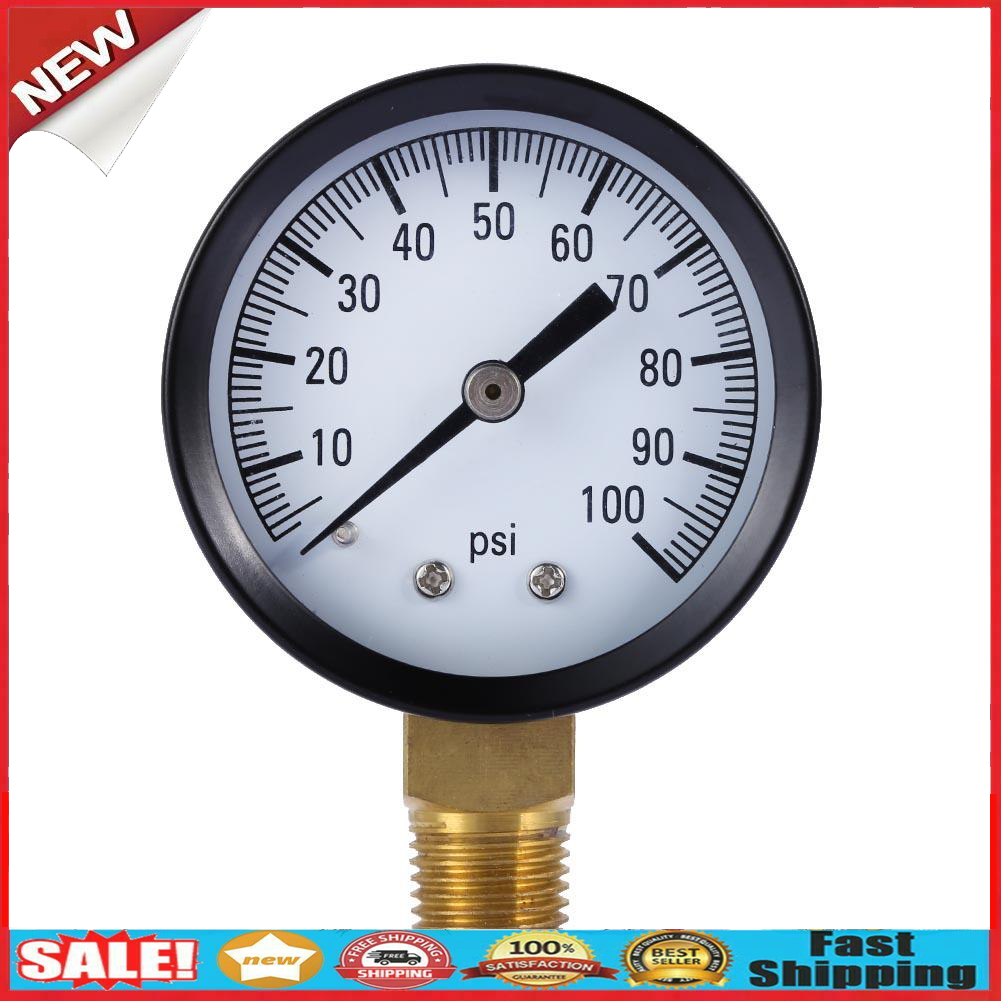 100 PSI 0.25in Air Pressure Gauge Meter Hydraulic Tester Dial Manometer @