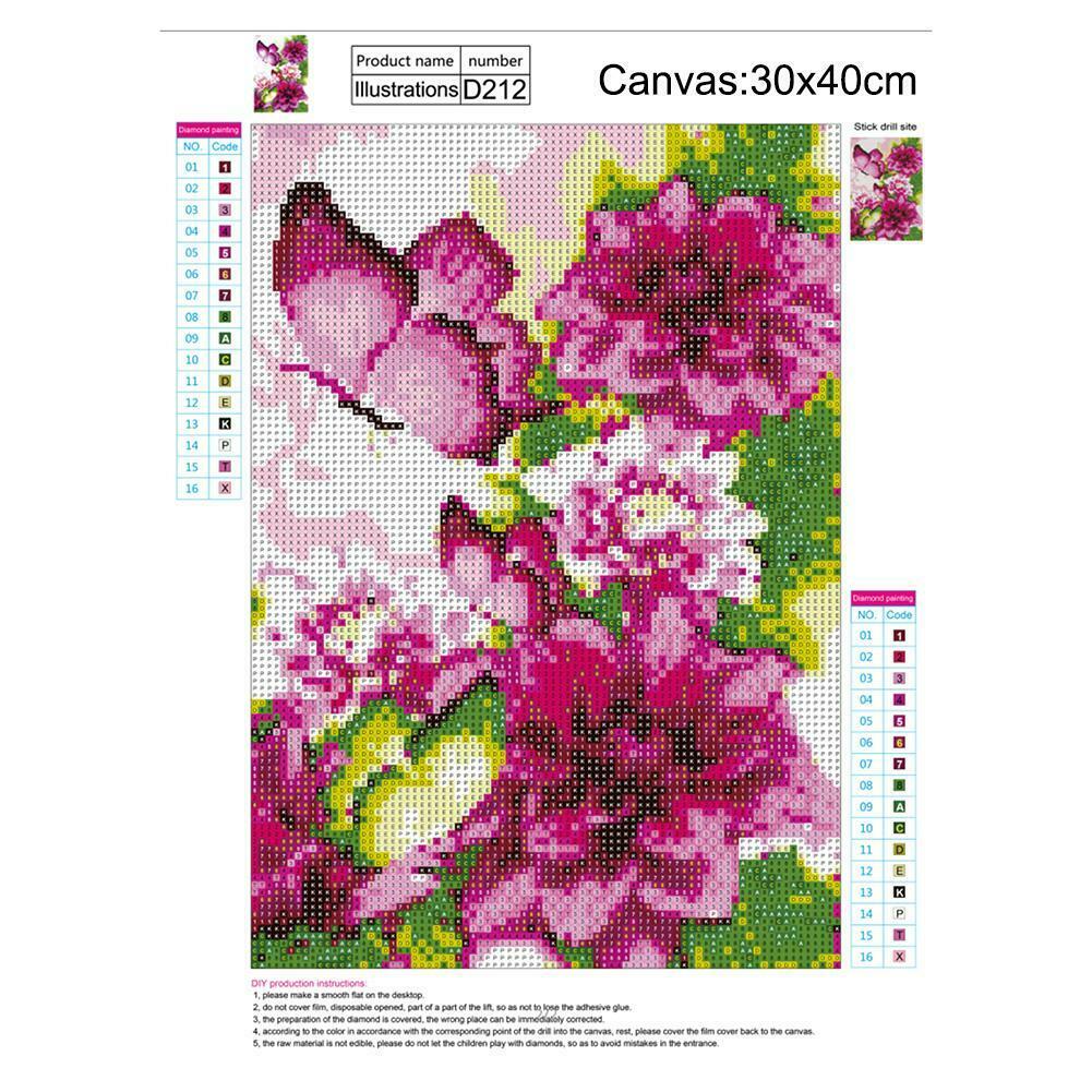 DIY Full Drill Round Diamond Painting Butterfly Embroidery Kits Needlework  @