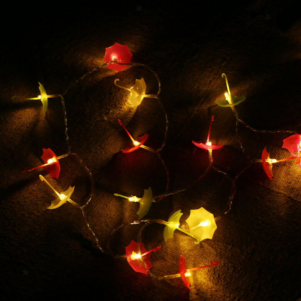 2m Warm White Fairy String Light Battery Operated Indoor Outdoor Umbrella