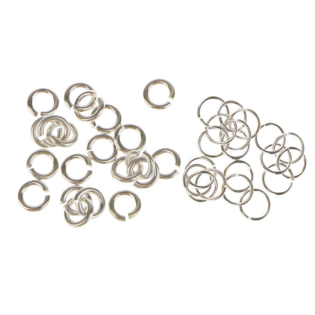 40Pcs S925 Jump Rings Split Jewelry Making Key Chain Connecting Rings 3/6mm