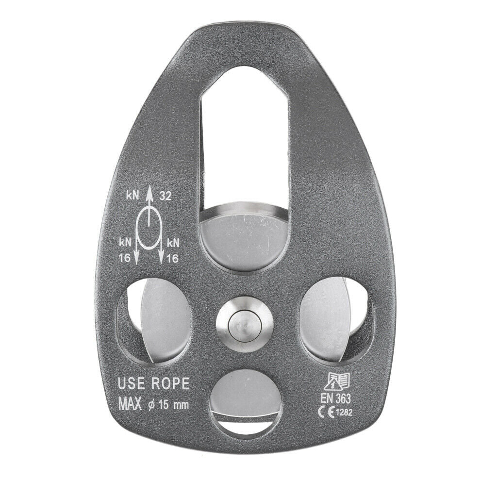 32KN Climbing Pulley Single Sheave w/ Swing Plate Rigging Arborist