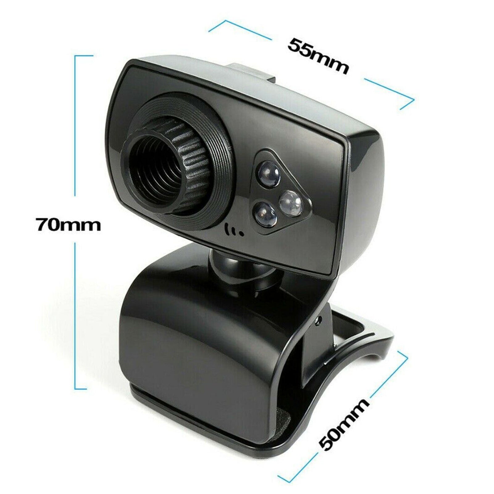 Full HD 50MP Webcam USB 3 LED Video Camera With Microphone For PC Laptop Clip On