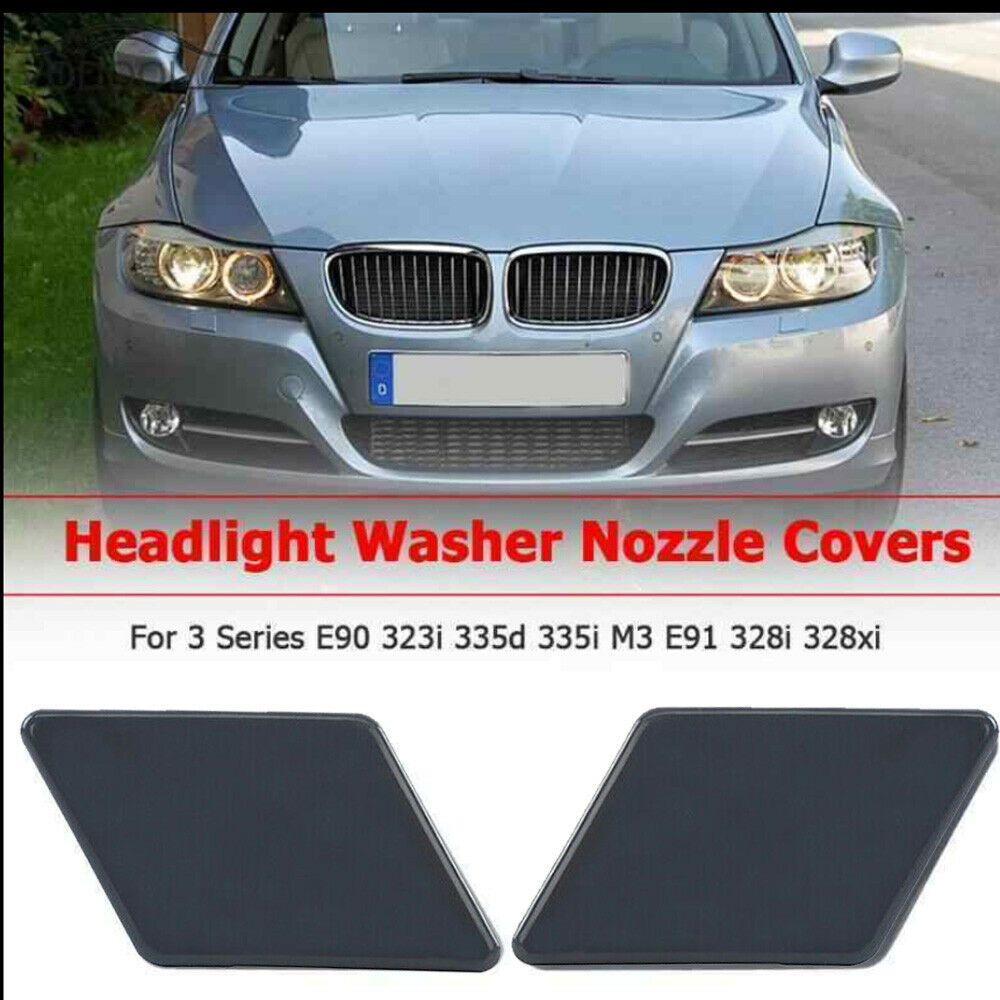 Pair L + R Headlight Washer Nozzle Cover Cap For BMW E90 323i 328i 335i 08-11