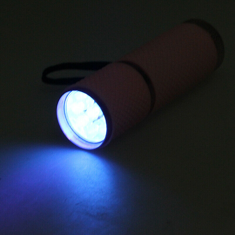 Outdoor Mini Pink Rubber Coated 9-LED Flashlight Torch G1I8I8