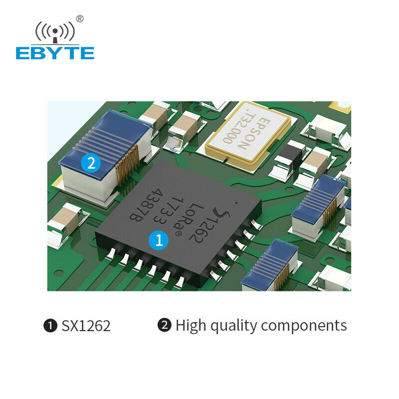 SX1262 LoRa Transceiver 915Mhz E22-900M22S 22dBm SMD IPEX IoT Wireless Module