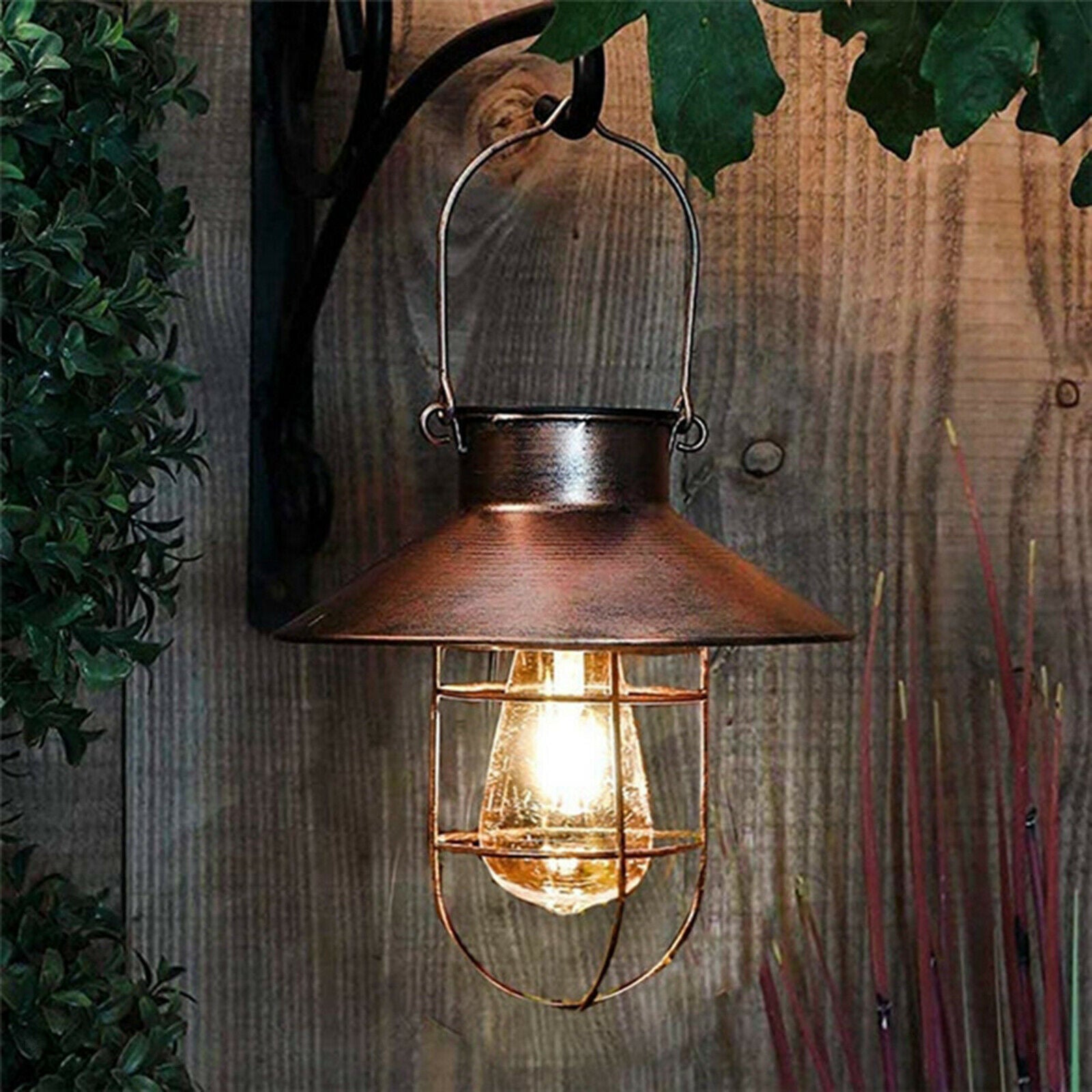 Solar Lantern Lamp IP65 Waterproof for Yard Patio Landscape Villa Copper