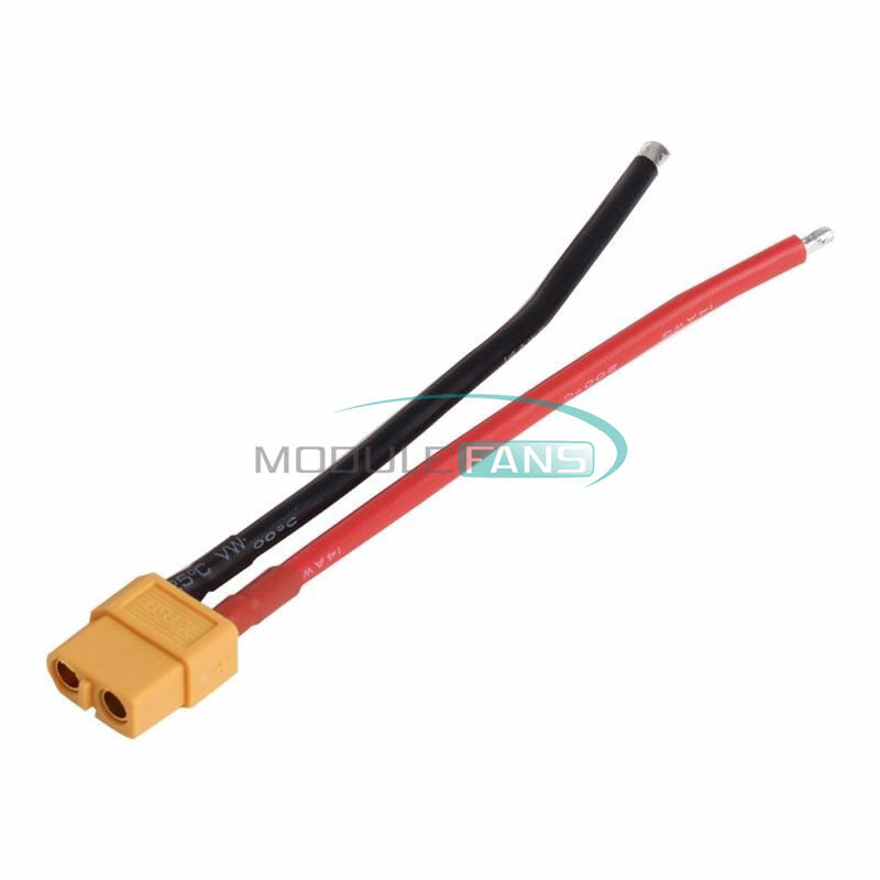 2PCS XT60 Connector Male and Female W/ Housing 10CM Silicon Wire 14AWG Cable