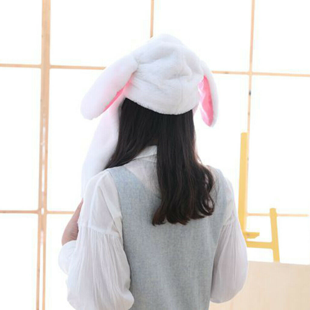 Women Girls Warm Rabbit Ear in Motion Jumping Hat in Hat