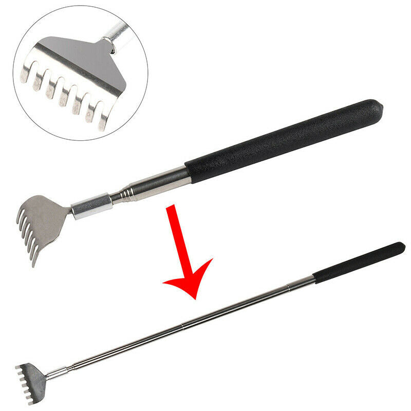 Metal Stainless Back Scratcher Telescopic Extendable Itching Aid Extender To Tt