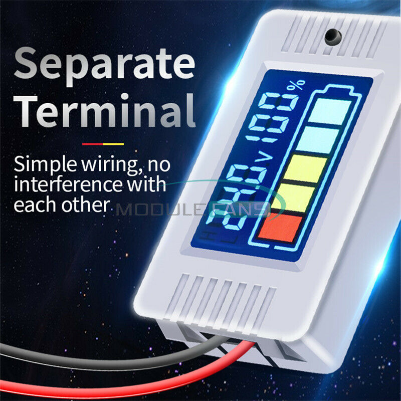 PZEM-023 DC0-100V Voltage Meter Colorful Display Lead-acid Li ion Battery Tester