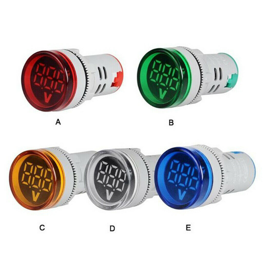 Voltmeter AC 12-500V Voltmeter Power Monitor LED Indicator Light White