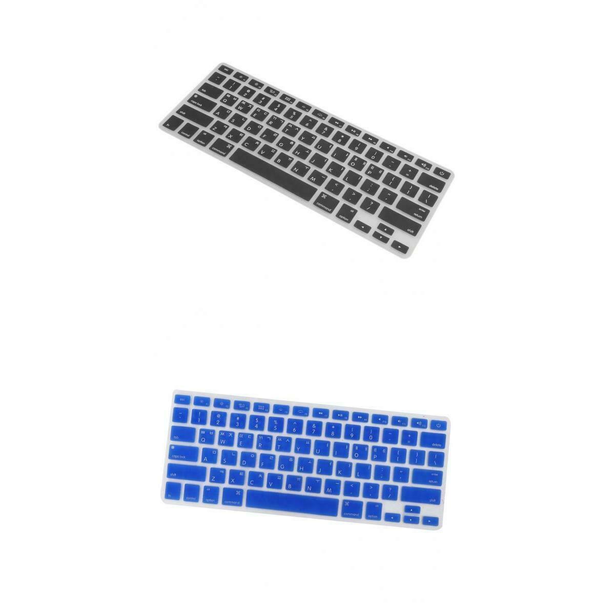 2Pcs Silicone Keyboard Protector Cover for MacBook Pro 13/15'' Blue+Black