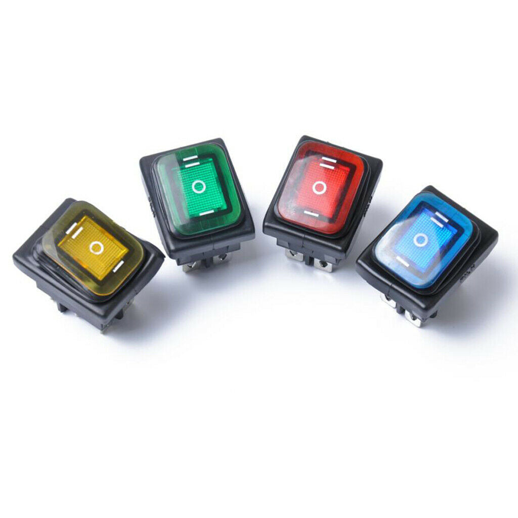 4pcs 6 Pin Rocker Push Button Switch for Lights Automotive Boat RV
