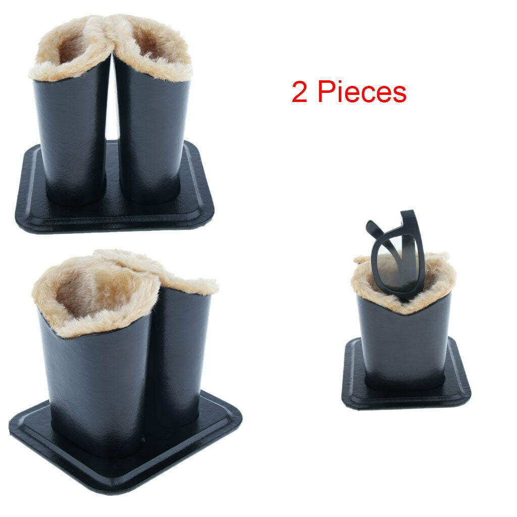 2x Anti Scratch Plush Lined Eyeglass Holder Stand Upright Glasses Case