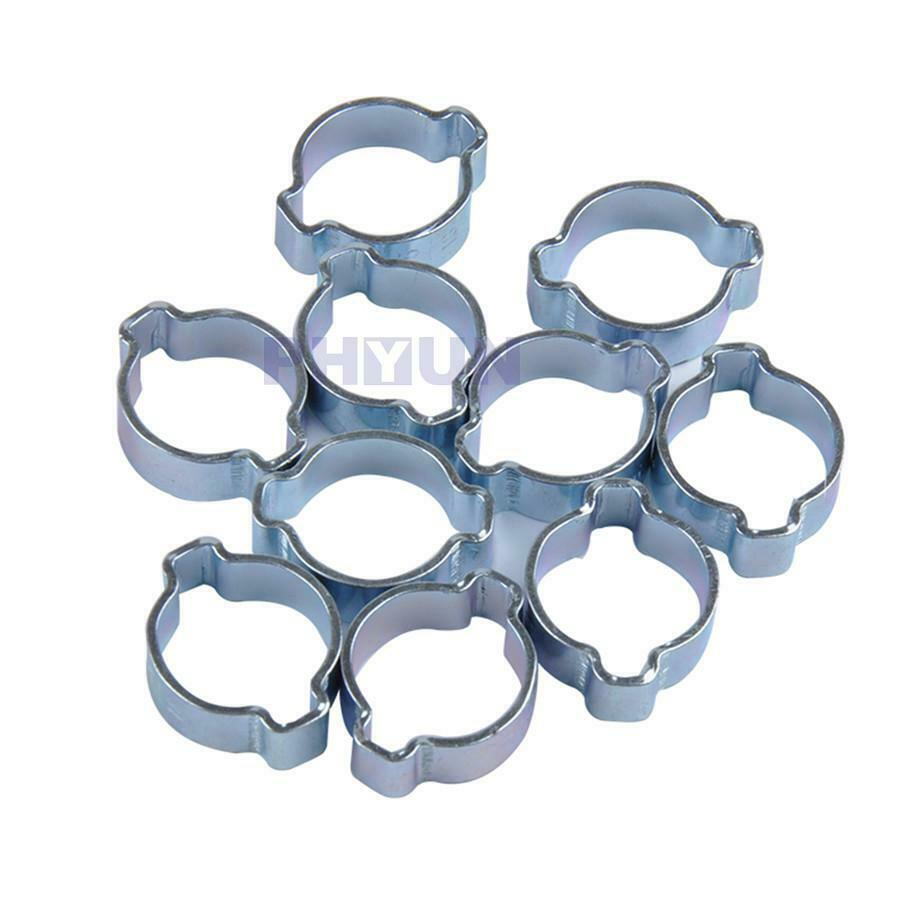 80PCS Double Ear Clamps O Clips Mikalor Water Fuel Air Hose 5-18MM 6 Sizes